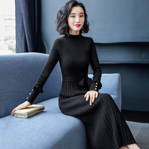 casual dresses women 2021 spring autumn elegant long sleeve ol o-neck sweater dress female knit midi ladies slim vestidos c282, Black;gray
casual dresses women 2021 spring autumn elegant long sleeve ol o-neck sweater dress female knit midi ladies slim vestidos c282, Black;gray