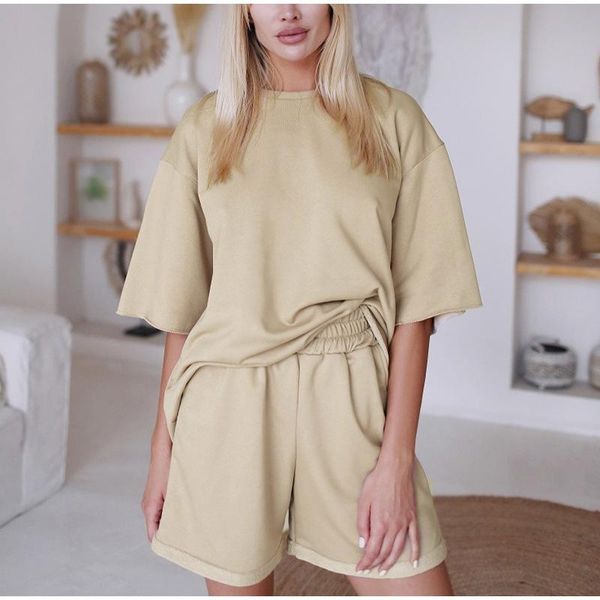 women's tracksuits summer suit casual fashion t-shirt shorts female two piece set short sleeve round neck high waist sports, Gray
women's tracksuits summer suit casual fashion t-shirt shorts female two piece set short sleeve round neck high waist sports, Gray
