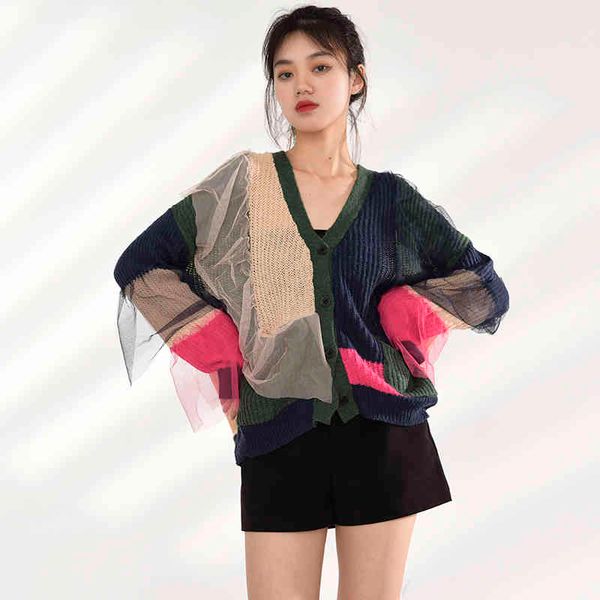 spring women v-neck geometric contrast mesh tassel stitching design loose casual ladies knitted coats cashmere 210510, White
spring women v-neck geometric contrast mesh tassel stitching design loose casual ladies knitted coats cashmere 210510, White