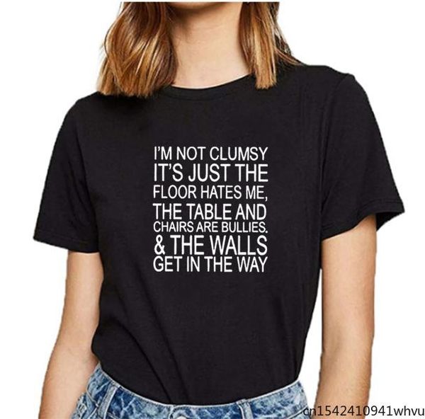 women's t-shirt i' not clumsy it's just funny women loose round neck short sleeve femme, White
women's t-shirt i' not clumsy it's just funny women loose round neck short sleeve femme, White