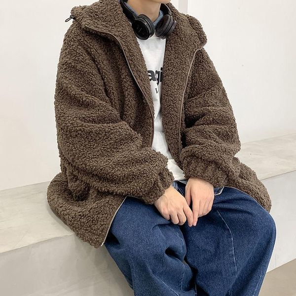 women's jackets pr 2021 plush lamb fur hooded winter men harajuku jacket mens streetwear hip hop parkas korean cotton, Black;brown
women's jackets pr 2021 plush lamb fur hooded winter men harajuku jacket mens streetwear hip hop parkas korean cotton, Black;brown