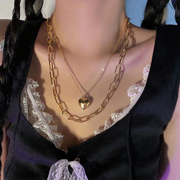pendant necklaces double-layer love chain stacking necklace for women punk style nightclub clavicle personality gift, Silver
pendant necklaces double-layer love chain stacking necklace for women punk style nightclub clavicle personality gift, Silver