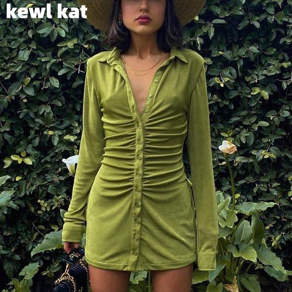casual dresses 2021 autumn ruched long sleeve bodycon dress women turn-down collar mini female button slim club party vestidos s-xl, Black;gray
casual dresses 2021 autumn ruched long sleeve bodycon dress women turn-down collar mini female button slim club party vestidos s-xl, Black;gray