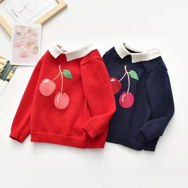 pullover focusnorm 1-6y autumn winter kids girls sweater 2 colors cherry print long sleeve turn down collar knitting outwear, Blue
pullover focusnorm 1-6y autumn winter kids girls sweater 2 colors cherry print long sleeve turn down collar knitting outwear, Blue