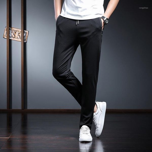 men's pants 2021 summer young ice silk thin casual high elastic loose large lace up mid waist fashion, Black
men's pants 2021 summer young ice silk thin casual high elastic loose large lace up mid waist fashion, Black