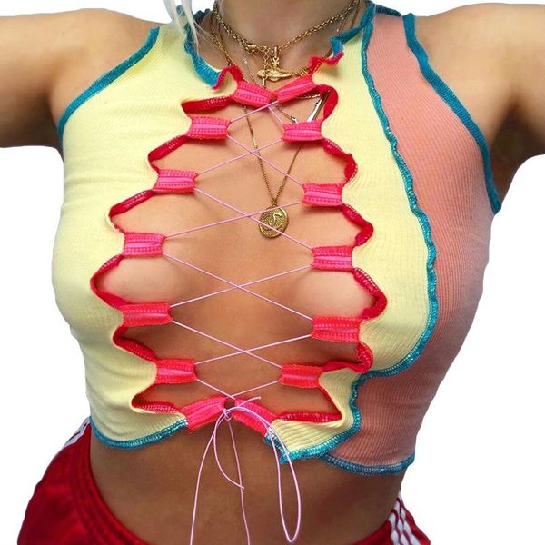 women's tanks & camis hollow out camisole women punk style ribbed knitting crop club party wear colorful tank bandage vest fem, White
women's tanks & camis hollow out camisole women punk style ribbed knitting crop club party wear colorful tank bandage vest fem, White