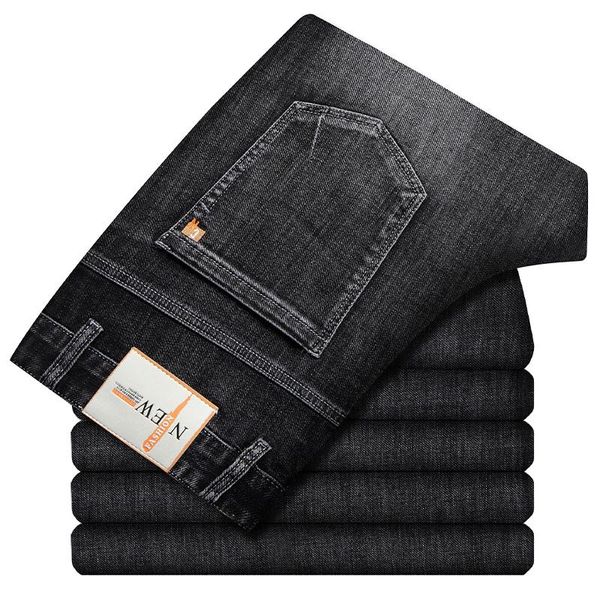 men's jeans black gray thin straight-leg 2021autumn and winter classic high-end stretch brand plus size denim trousers, Blue
men's jeans black gray thin straight-leg 2021autumn and winter classic high-end stretch brand plus size denim trousers, Blue