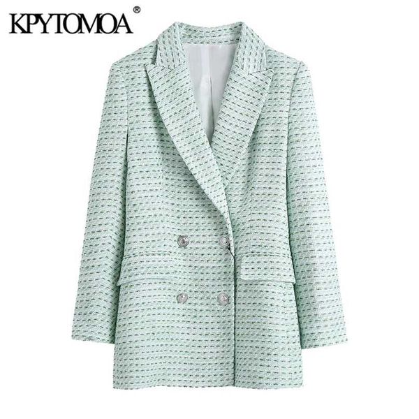 kpytomoa women fashion double breasted tweed check blazer coat vintage long sleeve flap pockets female outerwear chic 211122, White;black
kpytomoa women fashion double breasted tweed check blazer coat vintage long sleeve flap pockets female outerwear chic 211122, White;black