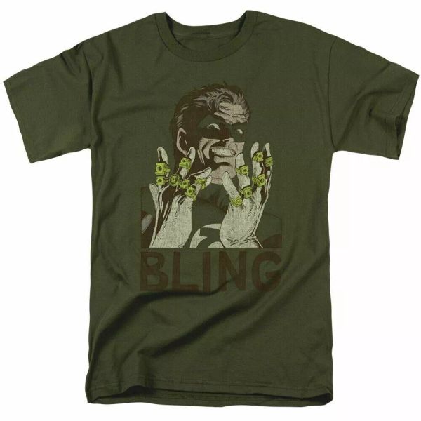 green lantern bling bling t shirt mens licensed dc comics tee military green, White;black
green lantern bling bling t shirt mens licensed dc comics tee military green, White;black