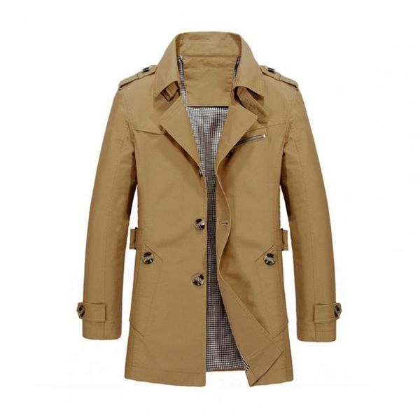 men's trench coats men coat solid color turn-down collar windbreaker single-breasted autumn jacket for daily wear, Tan;black
men's trench coats men coat solid color turn-down collar windbreaker single-breasted autumn jacket for daily wear, Tan;black