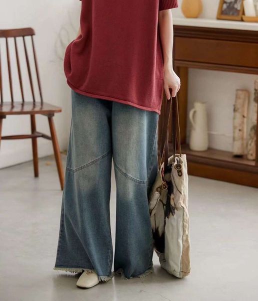 jane dream version leisure rough edge white high waist wide leg pants autumn literature and art cowboy pants women, Blue
jane dream version leisure rough edge white high waist wide leg pants autumn literature and art cowboy pants women, Blue