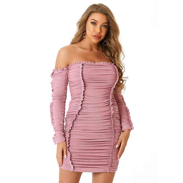 summer off shoulder long sleeve dress for women draped pink mini fashion club evening runway party dresses 210423, Black;gray
summer off shoulder long sleeve dress for women draped pink mini fashion club evening runway party dresses 210423, Black;gray