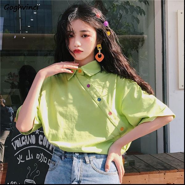 turn down collar irregualr button women blouses short sleeve korean style chic leisure fashion casual summer womens daily, White
turn down collar irregualr button women blouses short sleeve korean style chic leisure fashion casual summer womens daily, White