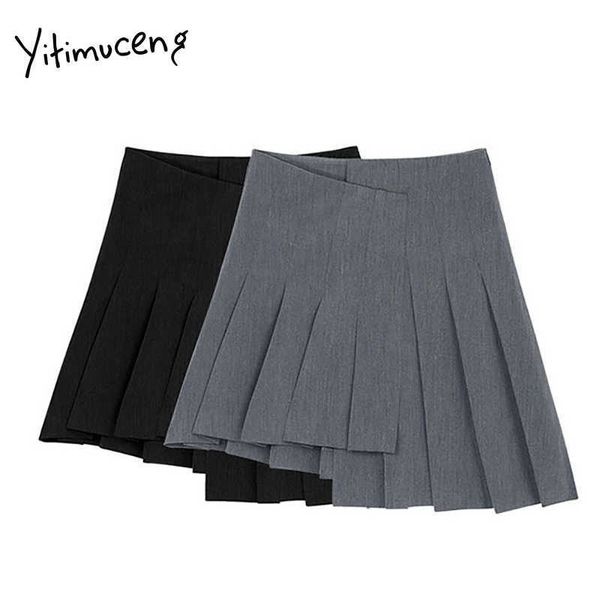 yitimuceng irregular folds mini skirt women pleated high waist solid clothing summer preppy style fashion skirts 210601, Black
yitimuceng irregular folds mini skirt women pleated high waist solid clothing summer preppy style fashion skirts 210601, Black