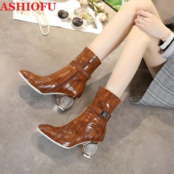 boots ashiofu 2021 thick heel women's shinny patent leather eurolish style ankle winter retro party prom fashion, Black
boots ashiofu 2021 thick heel women's shinny patent leather eurolish style ankle winter retro party prom fashion, Black