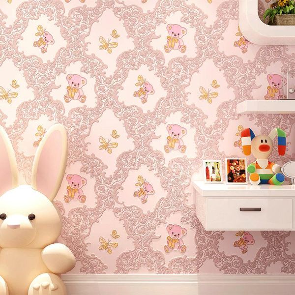 wallpapers 3x0.53m 3d three-dimensional embossed cartoon bear self-adhesive wallpaper warm pink bedroom background wall room decoration
wallpapers 3x0.53m 3d three-dimensional embossed cartoon bear self-adhesive wallpaper warm pink bedroom background wall room decoration