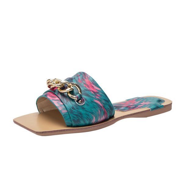 Fashion Women Slippers Female New Square Toe Ladies Gold Iron Chain Flat Outdoor Slides Causal Woman Sandal Shoes Flip Flops, Multi
Fashion Women Slippers Female New Square Toe Ladies Gold Iron Chain Flat Outdoor Slides Causal Woman Sandal Shoes Flip Flops, Multi