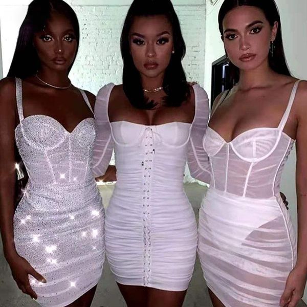 see through mesh woman dress club party bodycon ruched mini dresses spaghetti strap backless white vestidos femme robe casual, Black;gray
see through mesh woman dress club party bodycon ruched mini dresses spaghetti strap backless white vestidos femme robe casual, Black;gray