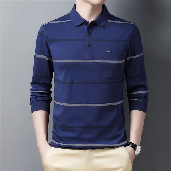 autumn middle aged men's t-shirt long sleeve with pocket loose t-body coat head dad's lapel polo, Black
autumn middle aged men's t-shirt long sleeve with pocket loose t-body coat head dad's lapel polo, Black