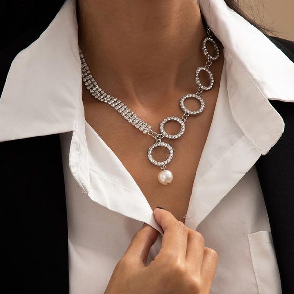 lacteo exaggerated round circle cross rhinestone choker necklace for women hip hop imitation pearl pendant unusual necklaces, Silver
lacteo exaggerated round circle cross rhinestone choker necklace for women hip hop imitation pearl pendant unusual necklaces, Silver