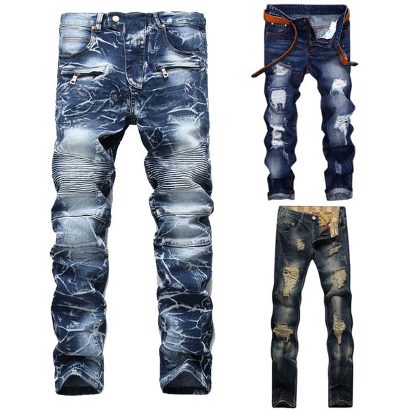 men's informal twill jeans, washed, straight, folded, motorcycle, large 42, Blue
men's informal twill jeans, washed, straight, folded, motorcycle, large 42, Blue