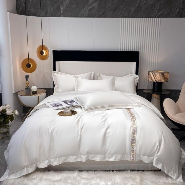 bedding sets 800tc egyptian cotton set premium white grey duvet cover with zipper closure  king size 4pcs bed sheet pillowcases 
bedding sets 800tc egyptian cotton set premium white grey duvet cover with zipper closure  king size 4pcs bed sheet pillowcases