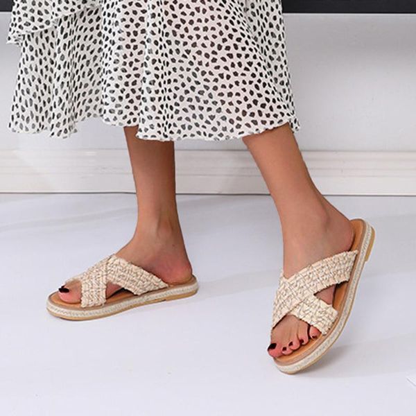 slippers imitation leather thick sole round head beach rubber casual slipper women woven solid color straw shoes women's 2021, Black
slippers imitation leather thick sole round head beach rubber casual slipper women woven solid color straw shoes women's 2021, Black