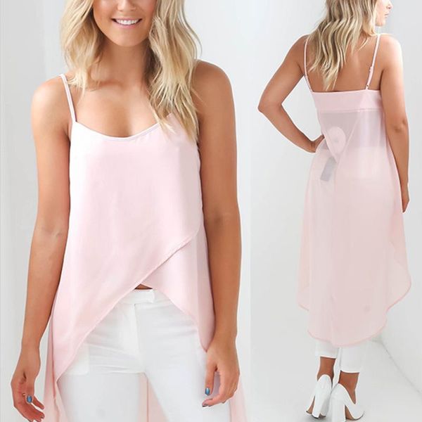 women's tanks & camis loose beach spaghetti strap casual simple long tail irregular cross wrap perspective solid daily wear light women, White
women's tanks & camis loose beach spaghetti strap casual simple long tail irregular cross wrap perspective solid daily wear light women, White