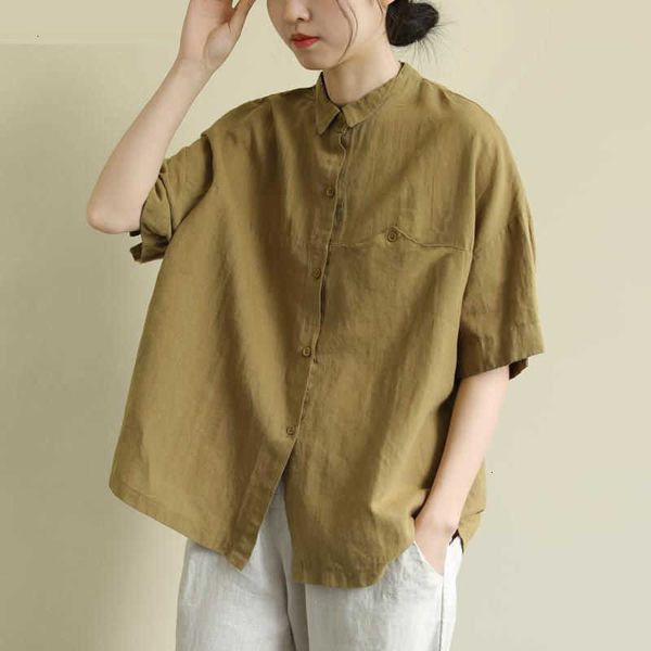 women's blouses & shirts arrival summer arts style women short sleeve vintage cotton linen shirt loose casual turn-down col aizf, White
women's blouses & shirts arrival summer arts style women short sleeve vintage cotton linen shirt loose casual turn-down col aizf, White