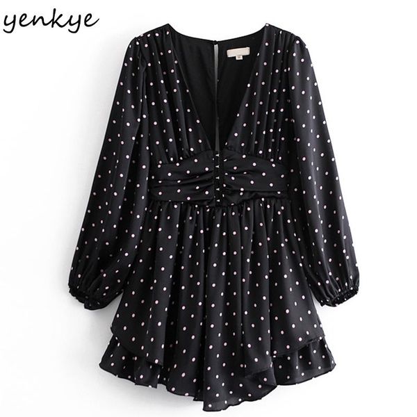spring 2021 women vintage polka dot mini dress fashion lady v neck lantern sleeve a-line hem ruffle casual dresses, Black;gray
spring 2021 women vintage polka dot mini dress fashion lady v neck lantern sleeve a-line hem ruffle casual dresses, Black;gray