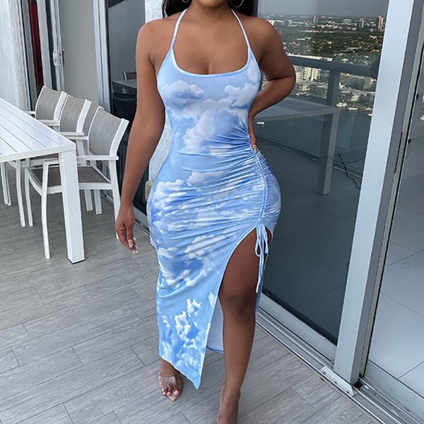 europe and america cross border foreign trade amazon 2021 tie-dyed halter split dress long dress for women, White;black
europe and america cross border foreign trade amazon 2021 tie-dyed halter split dress long dress for women, White;black