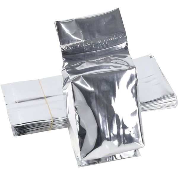 storage bags 100pcs silver aluminum foil open organ package bag heat sealable tear notch dried flower tea coffee beans
storage bags 100pcs silver aluminum foil open organ package bag heat sealable tear notch dried flower tea coffee beans