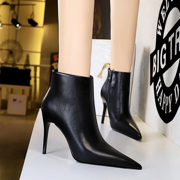 boots bigtree winter women pointed toe zippers 9.5cm high heels nightclub short ankle lady stiletto warm plush shoes, Black
boots bigtree winter women pointed toe zippers 9.5cm high heels nightclub short ankle lady stiletto warm plush shoes, Black