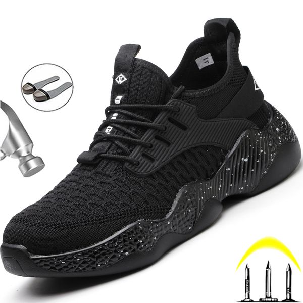 work shoes sneakers anti-puncture safety shoes anti-smash steel toe shoes lightweight men boots indestructible security footwear, Black
work shoes sneakers anti-puncture safety shoes anti-smash steel toe shoes lightweight men boots indestructible security footwear, Black