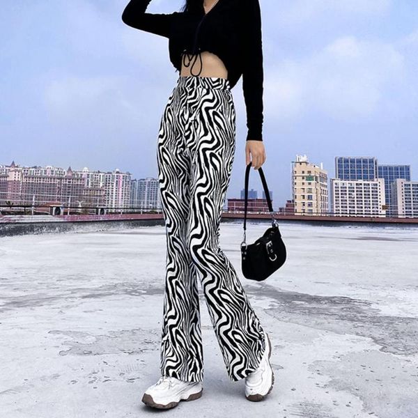 women's pants & capris flared zebra stripes print skinny fashion women high waist bell-bottom trousers for leisure, Black;white
women's pants & capris flared zebra stripes print skinny fashion women high waist bell-bottom trousers for leisure, Black;white