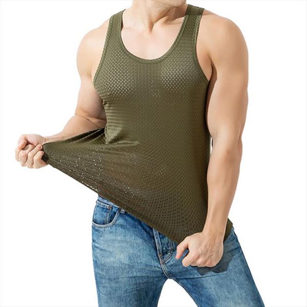 fashion men summer sporty sleeveless o neck solid color mesh see through slim workout vest comfortable to wear, White;black
fashion men summer sporty sleeveless o neck solid color mesh see through slim workout vest comfortable to wear, White;black