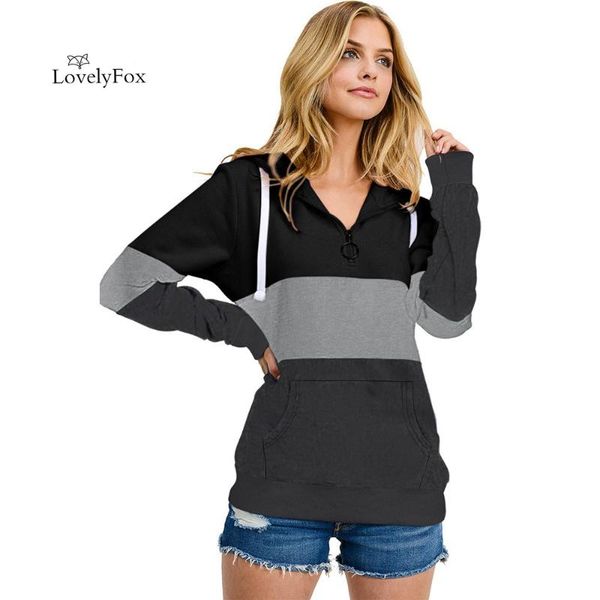 women's hoodies & sweatshirts style lady block zipped neck hoodie women autumn winter long sleeve pockets, Black
women's hoodies & sweatshirts style lady block zipped neck hoodie women autumn winter long sleeve pockets, Black