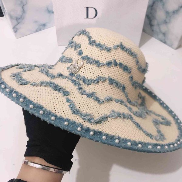 new beach holiday big eaves pearl straw hat women's usa rabbit head hand stitched ribbon romantic sun hat, Black;white
new beach holiday big eaves pearl straw hat women's usa rabbit head hand stitched ribbon romantic sun hat, Black;white