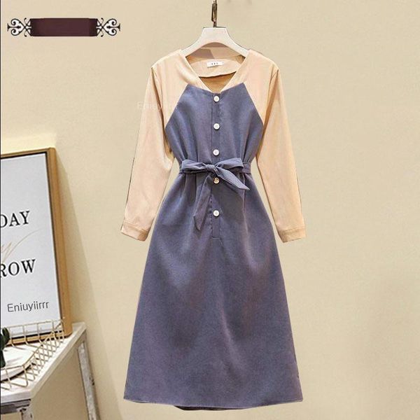 casual dresses patchwork bow tie dress long women winter spring basic wear faux two piece shirt cute korea style clothes e110, Black;gray
casual dresses patchwork bow tie dress long women winter spring basic wear faux two piece shirt cute korea style clothes e110, Black;gray