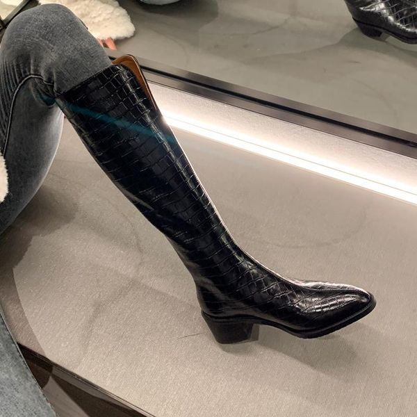 boots arden furtado autumn winter fashion women's shoes pointed toe genuine leather brown square heels knee high long, Black
boots arden furtado autumn winter fashion women's shoes pointed toe genuine leather brown square heels knee high long, Black