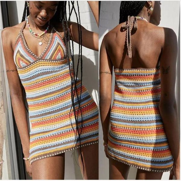 casual dresses summer 2021 fashion temperament commuter women/girl deep v-neck striped dew backless hang neck type kniting one-step dre, Black;gray
casual dresses summer 2021 fashion temperament commuter women/girl deep v-neck striped dew backless hang neck type kniting one-step dre, Black;gray