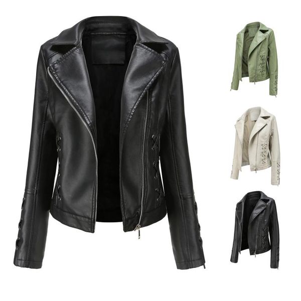 women's jackets punk women faux leather solid color long sleeve lapel motorcycle jacket coat woman outerwear coats bomber, Black;brown
women's jackets punk women faux leather solid color long sleeve lapel motorcycle jacket coat woman outerwear coats bomber, Black;brown