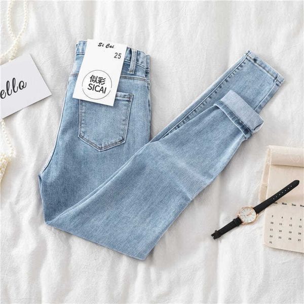 stretch summer high waist slim bottoming thin tight little foot pencil chic pants, Blue
stretch summer high waist slim bottoming thin tight little foot pencil chic pants, Blue