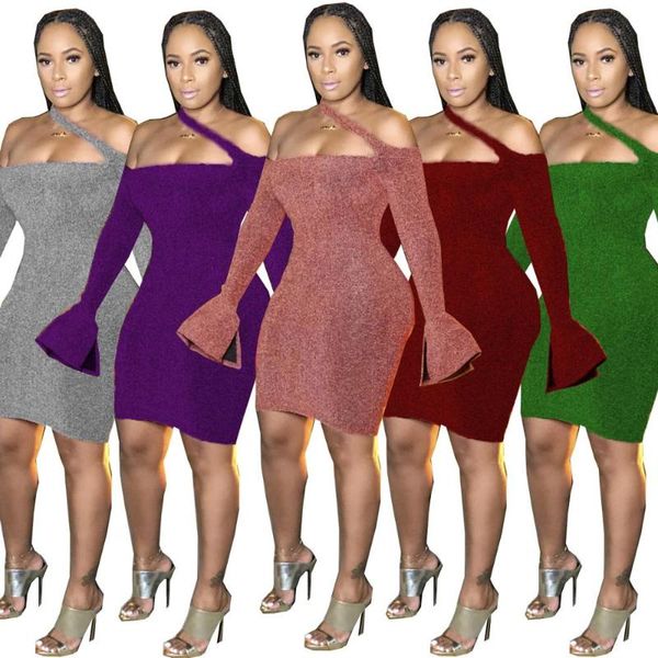 casual dresses spring autumn women's halter solid full flare sleeve a-line knee-length women dress, Black;gray
casual dresses spring autumn women's halter solid full flare sleeve a-line knee-length women dress, Black;gray