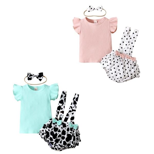 clothing sets baby summer 3pcs outfit, solid color ribbed short sleeve t-shirt + polka dot suspenders pantie hairband for girls, 0-18months, White
clothing sets baby summer 3pcs outfit, solid color ribbed short sleeve t-shirt + polka dot suspenders pantie hairband for girls, 0-18months, White