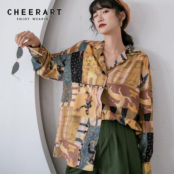 women's blouses & shirts cheerart aesthetic oil paint long sleeve blouse women yellow lapel loose vintage shirt 2021 fall fashion, White
women's blouses & shirts cheerart aesthetic oil paint long sleeve blouse women yellow lapel loose vintage shirt 2021 fall fashion, White