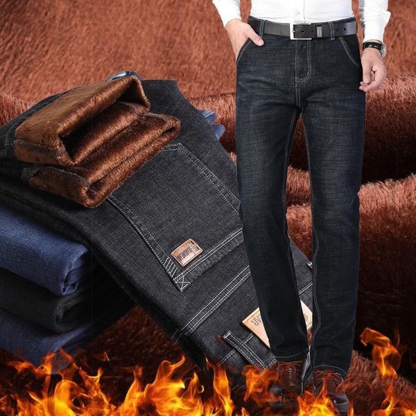 men's jeans 2021 winter men's warm straight classic business casual plus velvet thick denim pants male brand trousers black, Blue
men's jeans 2021 winter men's warm straight classic business casual plus velvet thick denim pants male brand trousers black, Blue