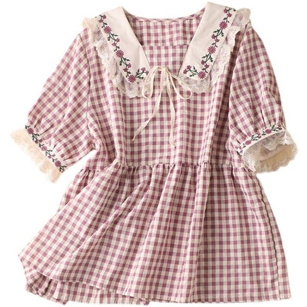 women's blouses & shirts shuchan plaid women 60% linen + 40% cotton embroidery turn-down collar natural fiber blusas, White
women's blouses & shirts shuchan plaid women 60% linen + 40% cotton embroidery turn-down collar natural fiber blusas, White