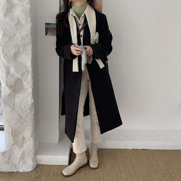 women's wool & blends alien kitty solid open stitch chic fashion retro elegant straight long gentle blend loose casual woolen winter wo, Black
women's wool & blends alien kitty solid open stitch chic fashion retro elegant straight long gentle blend loose casual woolen winter wo, Black
