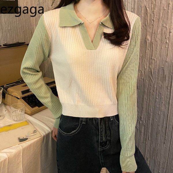 ezgaga tender knitted sweater jumper women autumn winter slim turn-down collar contrast ladies outwear pullover casual 210430, White;black
ezgaga tender knitted sweater jumper women autumn winter slim turn-down collar contrast ladies outwear pullover casual 210430, White;black